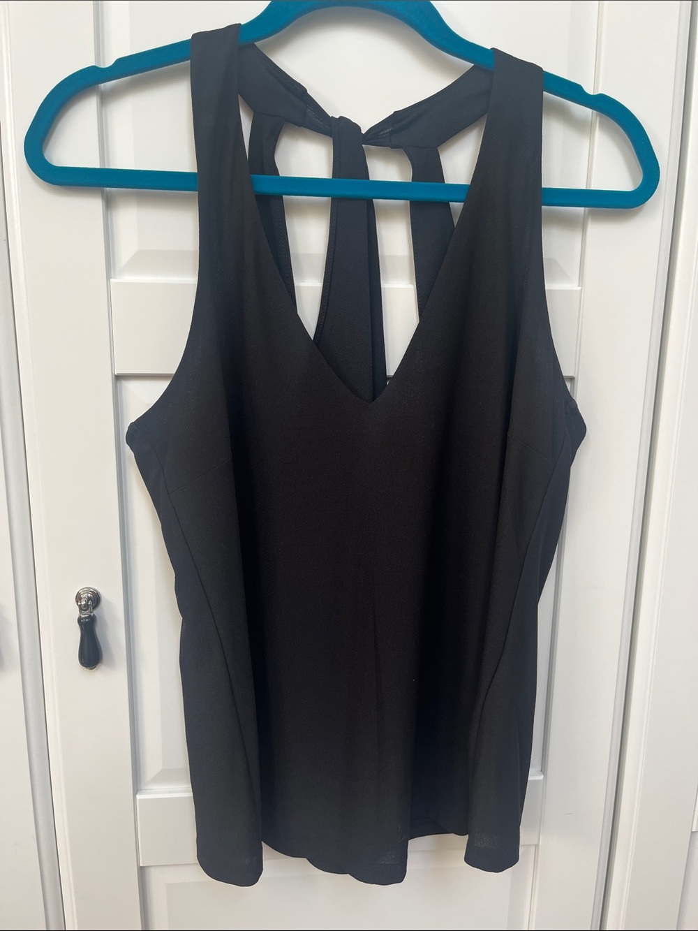 INC International Concepts Black V-Neck Tie-Back Camisole